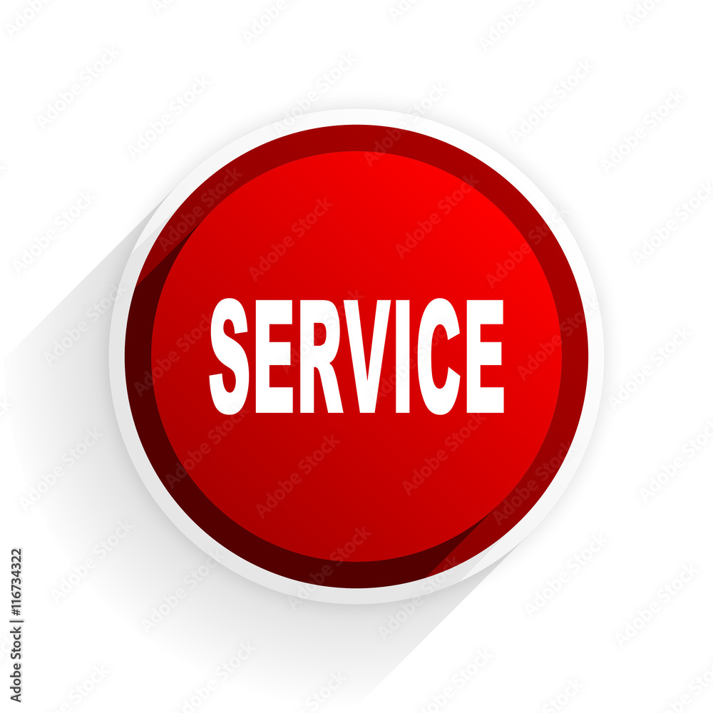 service flat icon with shadow on white background, red modern design web element service flat icon with shadow on white background, red modern design web element