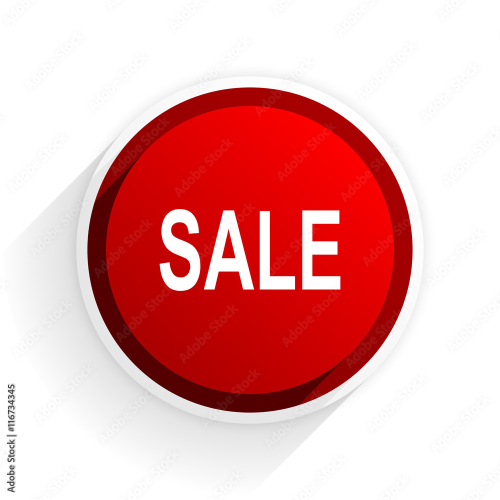 sale flat icon with shadow on white background, red modern design web element sale flat icon with shadow on white background, red modern design web element