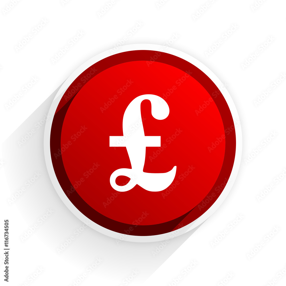 pound flat icon with shadow on white background, red modern design web element pound flat icon with shadow on white background, red modern design web element