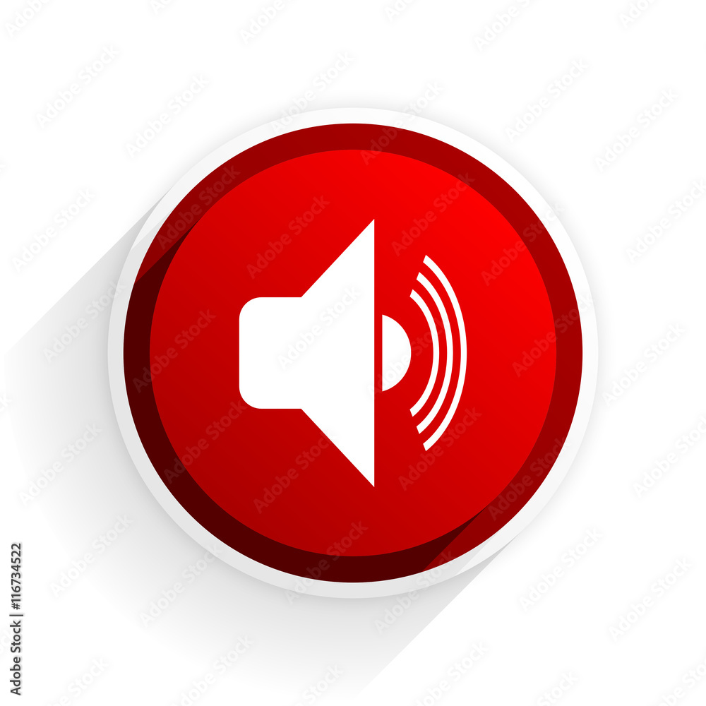 volume flat icon with shadow on white background, red modern design web element volume flat icon with shadow on white background, red modern design web element