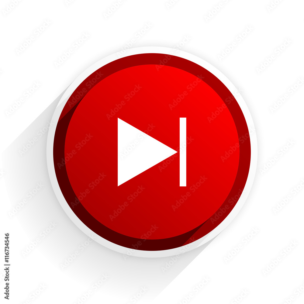 next flat icon with shadow on white background, red modern design web element next flat icon with shadow on white background, red modern design web element