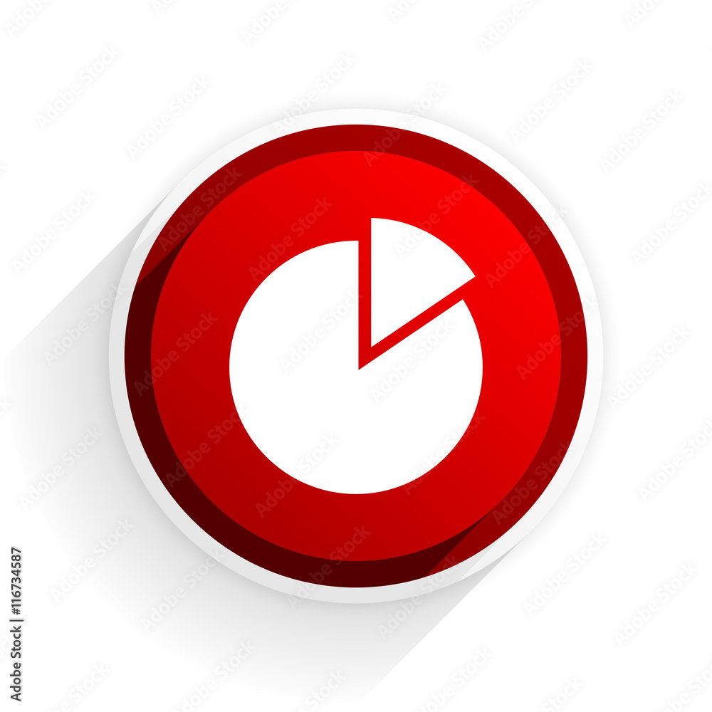 chart flat icon with shadow on white background, red modern design web element chart flat icon with shadow on white background, red modern design web element