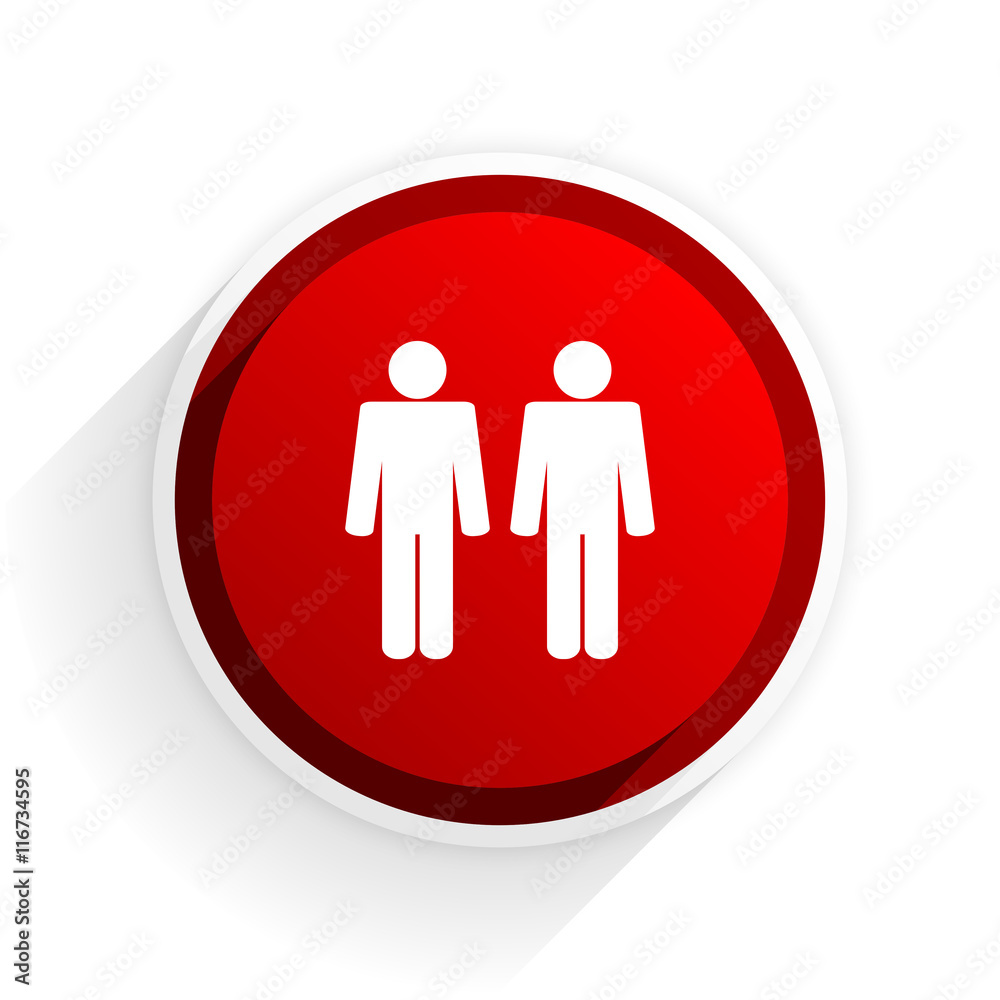 couple flat icon with shadow on white background, red modern design web element couple flat icon with shadow on white background, red modern design web element