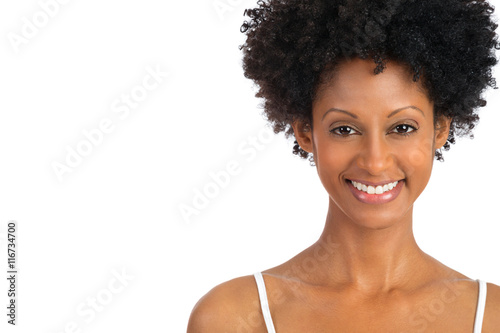 Beautiful African American Woman Isolated.