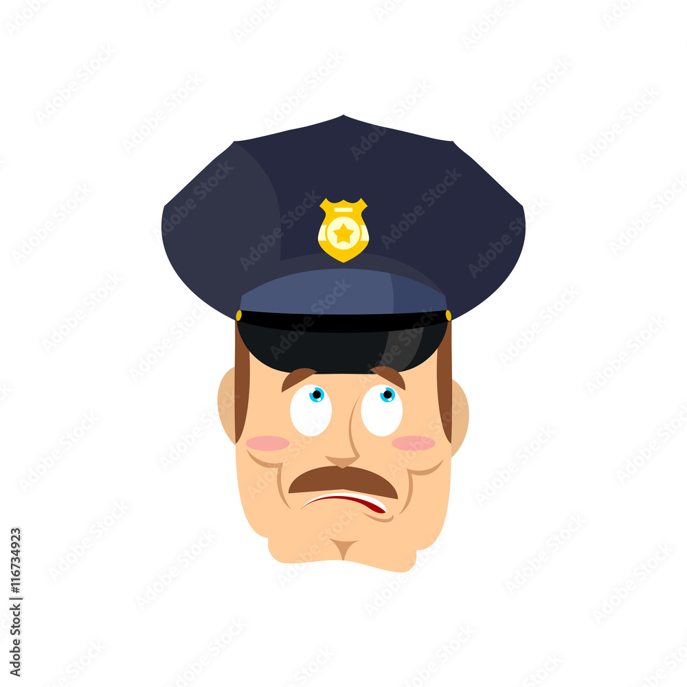 Surprised policeman. Perplexed cop. astonished Police officer Surprised policeman. Perplexed cop. astonished Police officer
