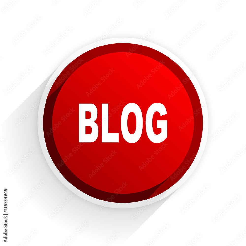 blog flat icon with shadow on white background, red modern design web element blog flat icon with shadow on white background, red modern design web element