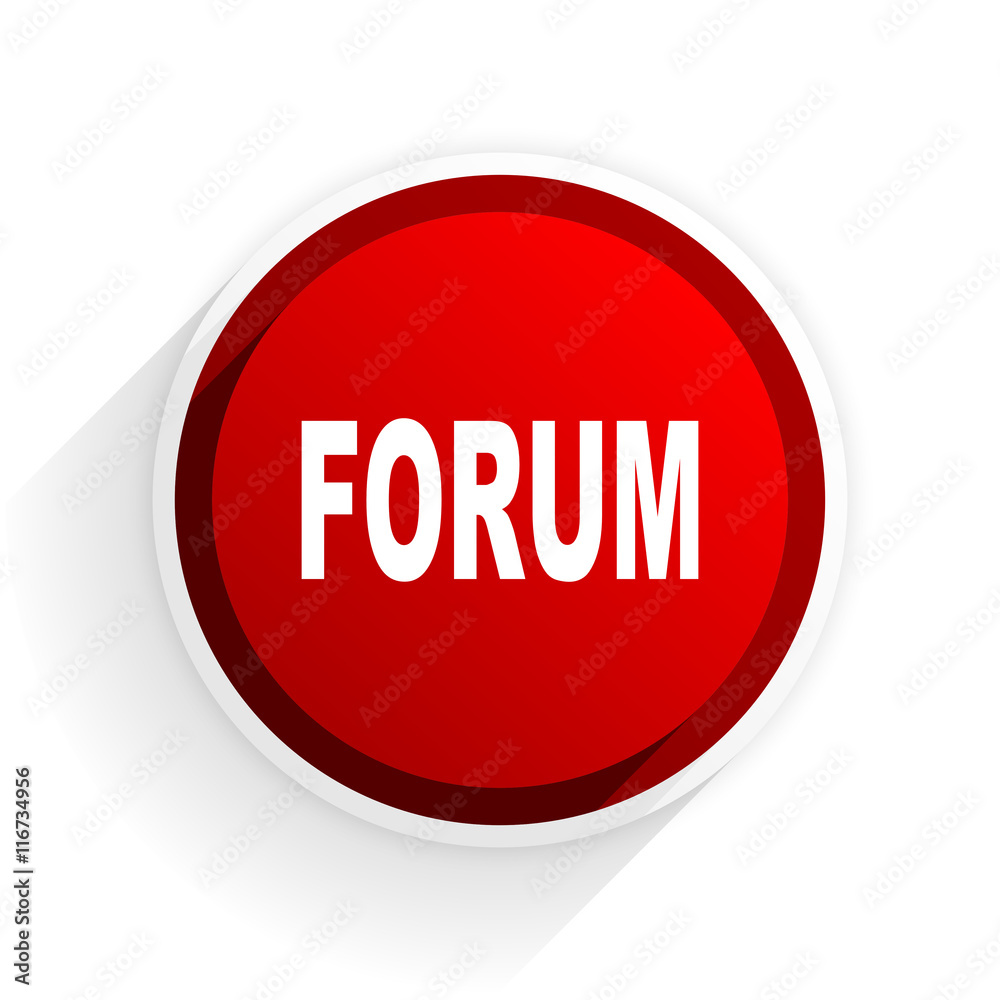 forum flat icon with shadow on white background, red modern design web element forum flat icon with shadow on white background, red modern design web element
