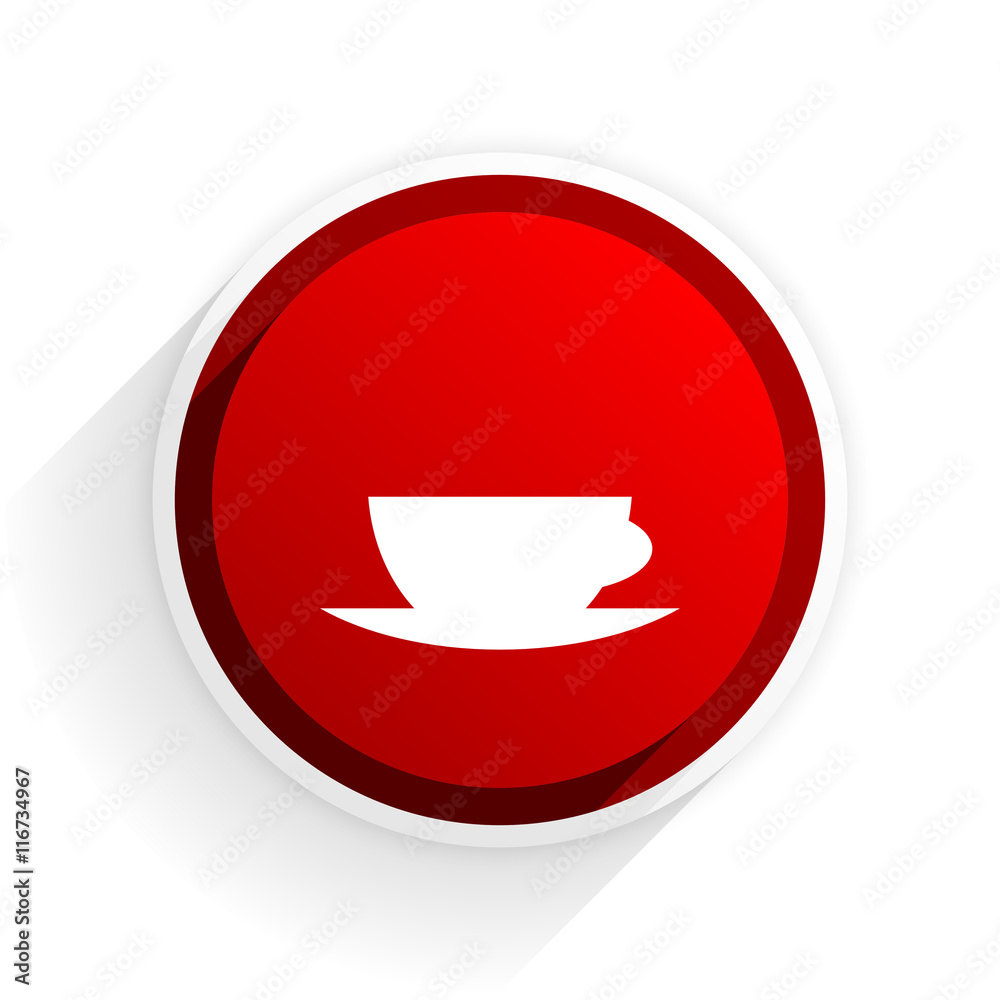 espresso flat icon with shadow on white background, red modern design web element espresso flat icon with shadow on white background, red modern design web element