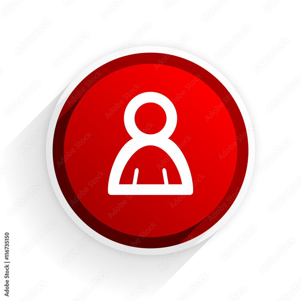 person flat icon with shadow on white background, red modern design web element person flat icon with shadow on white background, red modern design web element