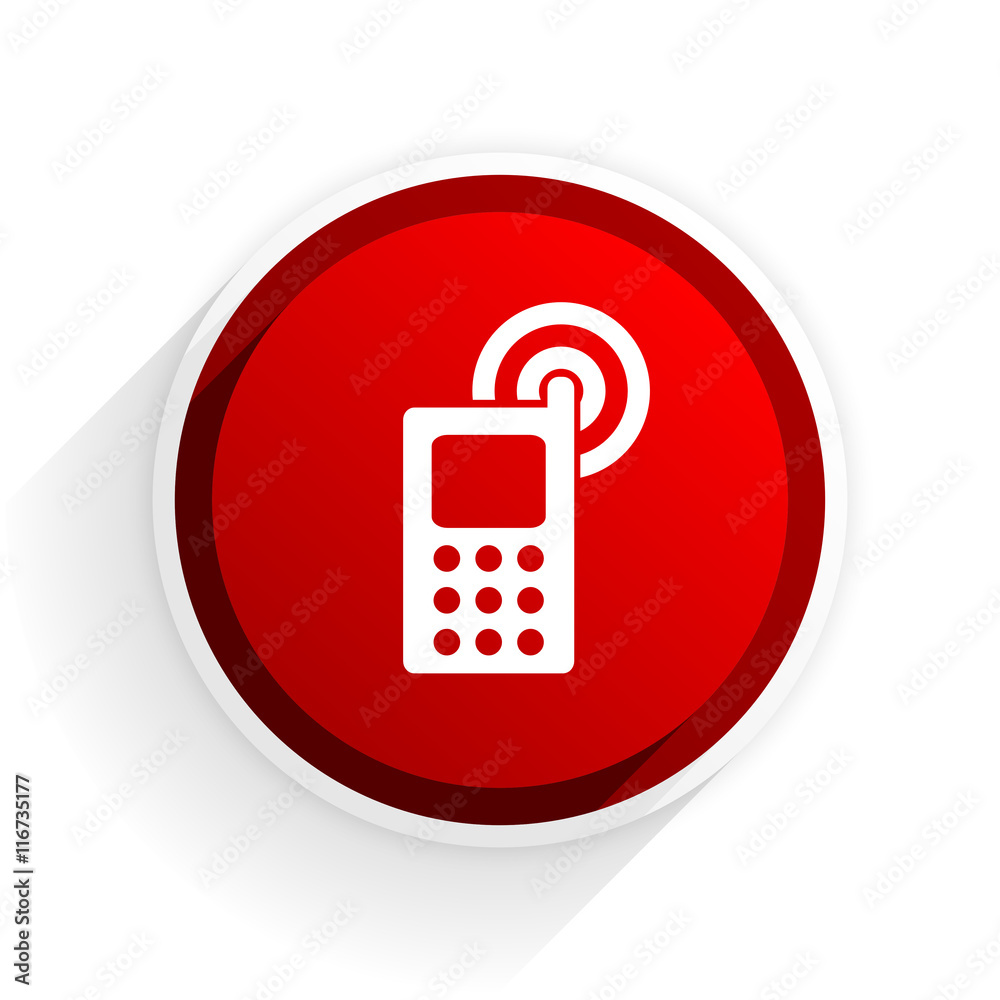 phone flat icon with shadow on white background, red modern design web element phone flat icon with shadow on white background, red modern design web element