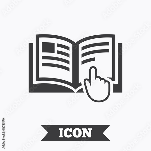 Instruction sign icon. Manual book symbol.