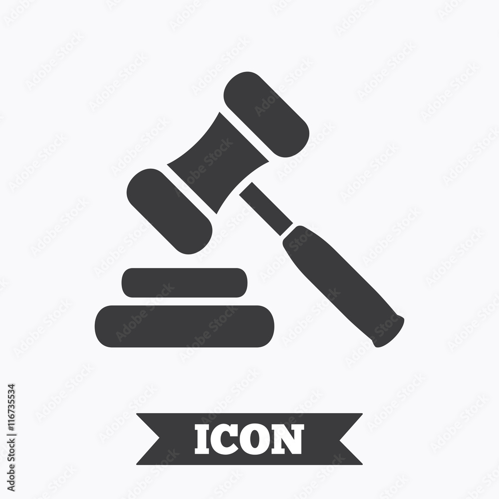 Auction hammer icon. Law judge gavel symbol. Auction hammer icon. Law judge gavel symbol.