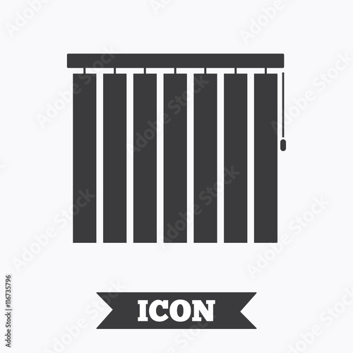 Louvers vertical sign. Window blinds jalousie.