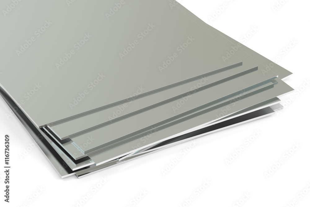 rolled metal, sheets. 3D rendering rolled metal, sheets. 3D rendering