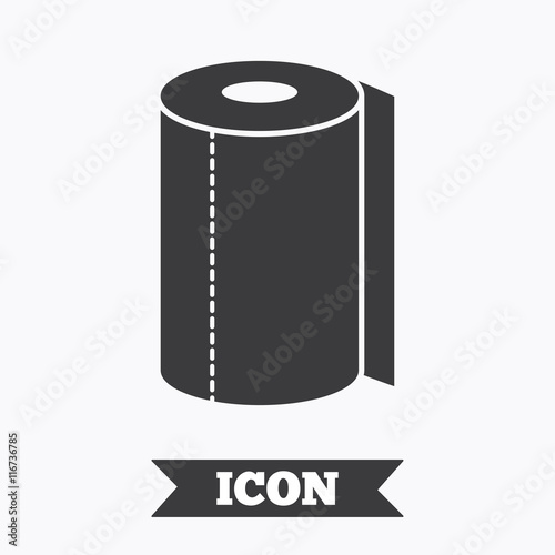 Paper towel sign icon. Kitchen roll symbol.