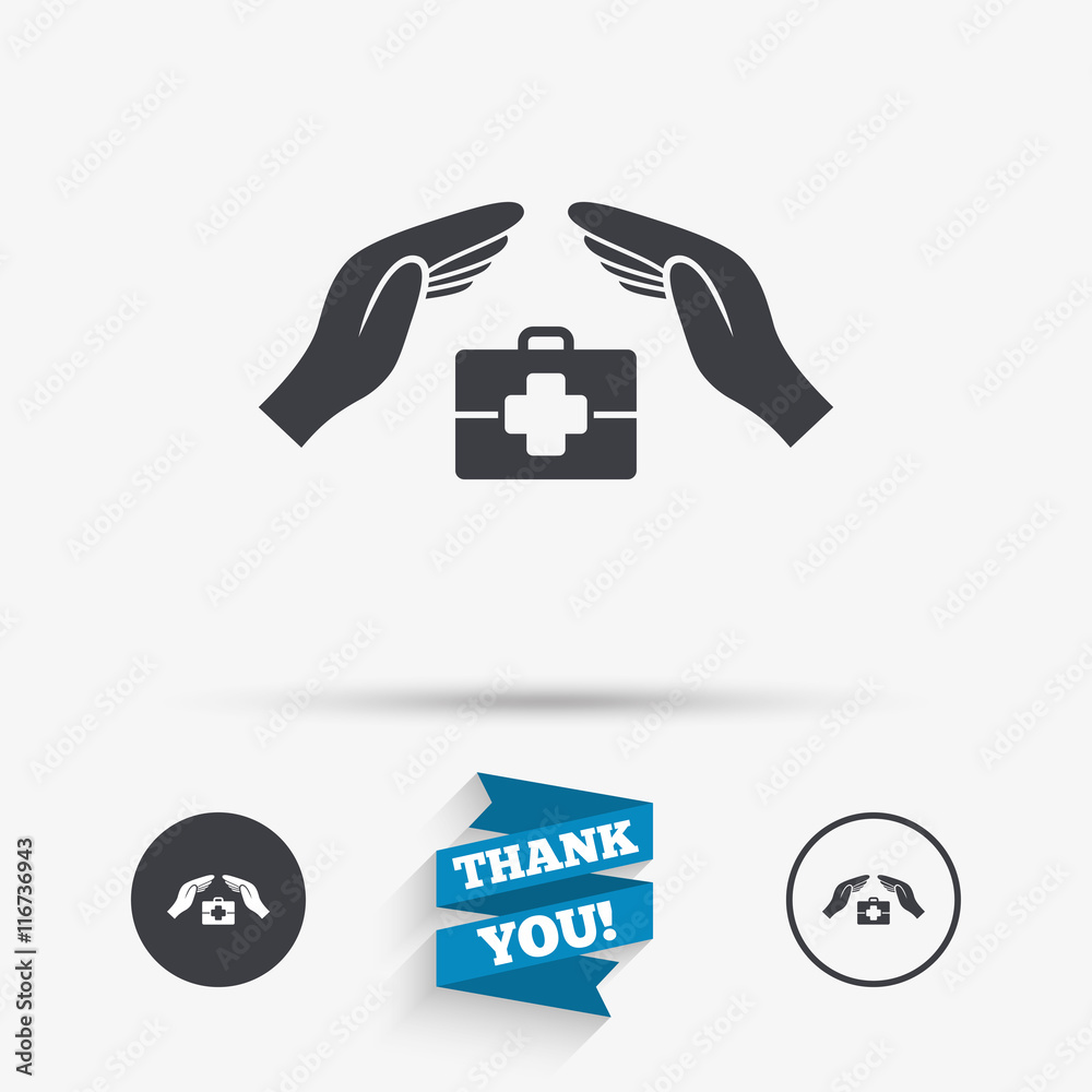 Medical insurance sign. Health insurance symbol. Medical insurance sign. Health insurance symbol.