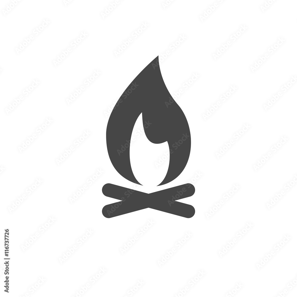 Bonfire Icon, Vector Illustration of a Fire Icon Bonfire Icon, Vector Illustration of a Fire Icon