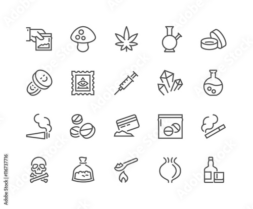 Line Drugs Icons