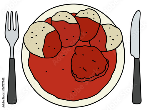 Tomato sauce / Hand drawing, vector illustration