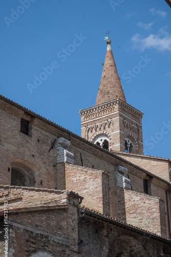 scalinata con capitelli di  chiesa antica photo