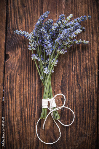 drying fresh lavender  herb concept