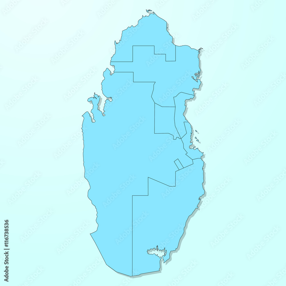 Qatar blue map on degraded background vector