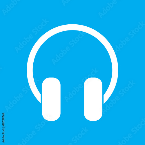 Headphones on blue background icon Player