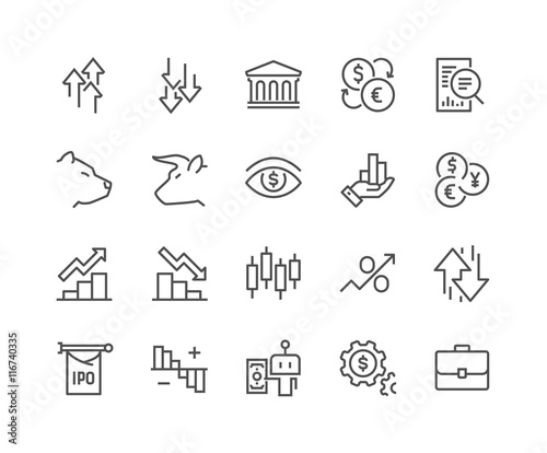 Line Stock Market Icons