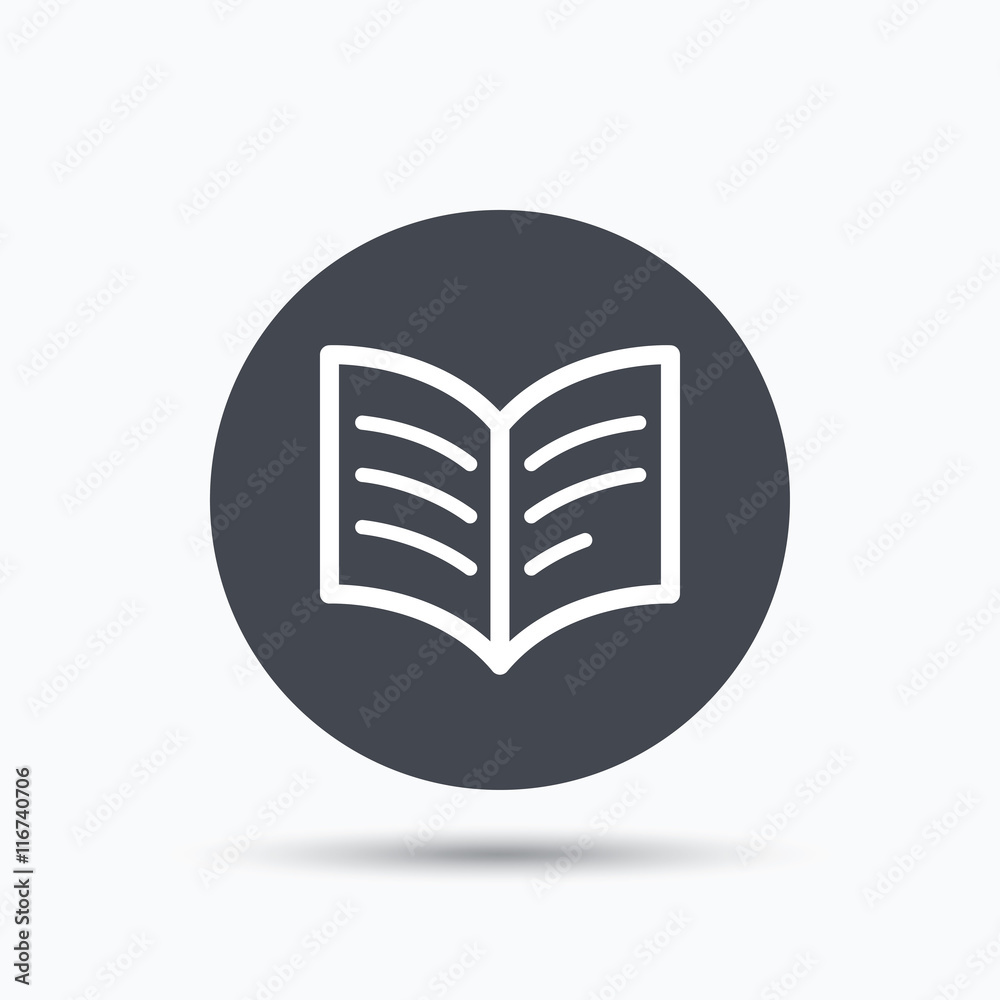 Book icon. Study literature sign.
