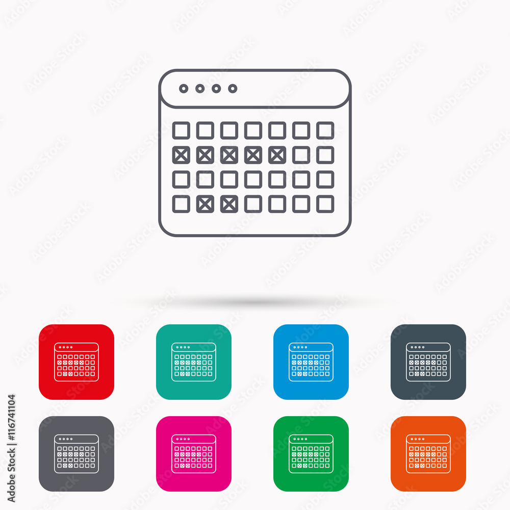 Calendar icon. Vacations organizer sign. Calendar icon. Vacations organizer sign.