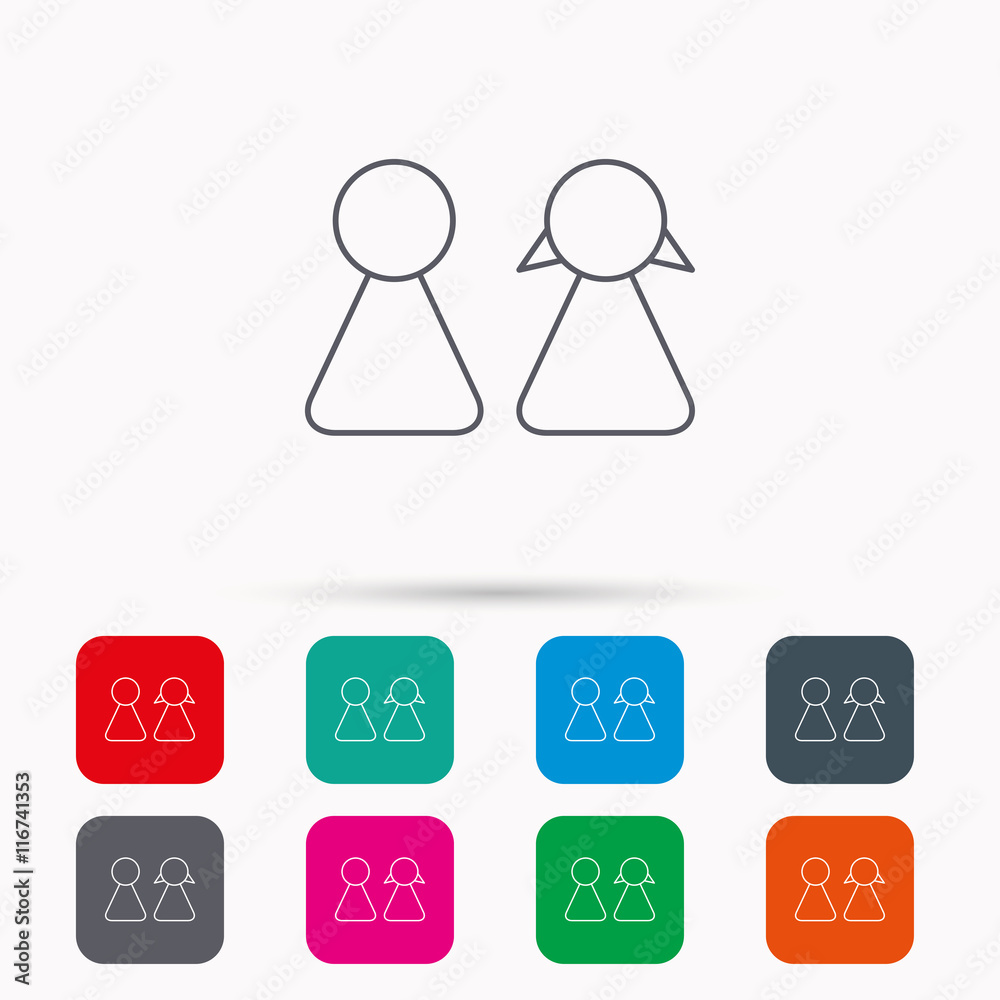 Young couple icon. Male and female sign. Young couple icon. Male and female sign.
