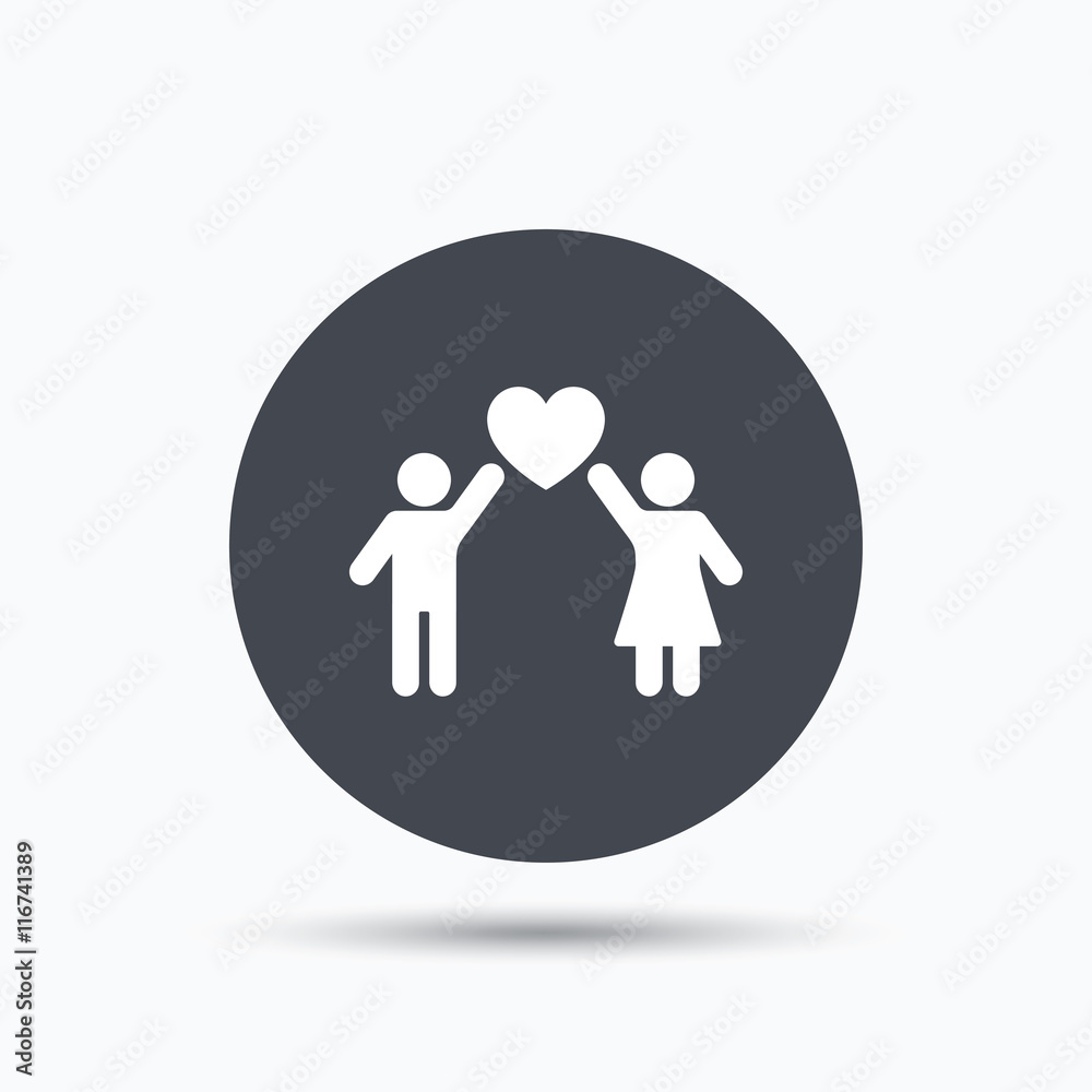 Couple love icon. Traditional young family sign. Couple love icon. Traditional young family sign.