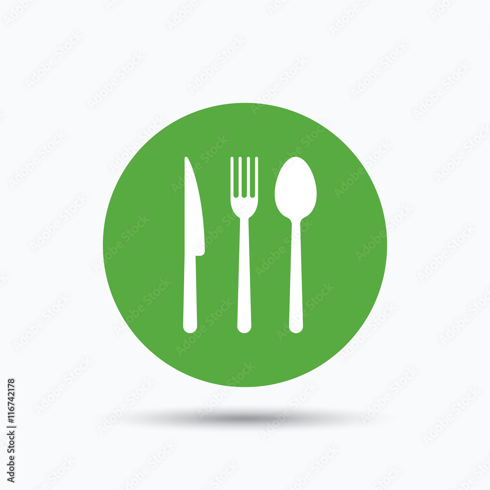 Fork, knife and spoon icons. Cutlery sign. Fork, knife and spoon icons. Cutlery sign.