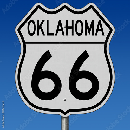 Sign for Route 66 in Oklahoma