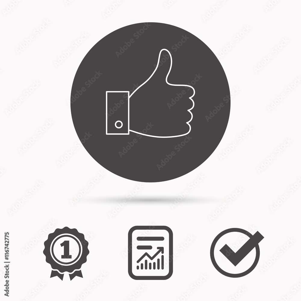 Thumb up like icon. Super cool vote sign.