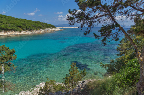 amazing seascape of Emblisi Fiskardo Beach, Kefalonia, Ionian islands, Greece