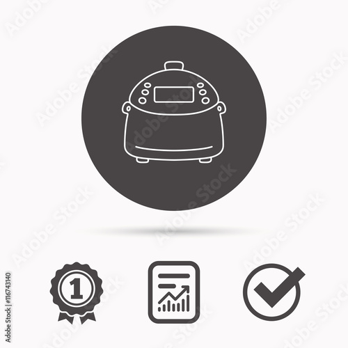Multicooker icon. Kitchen electric device symbol.