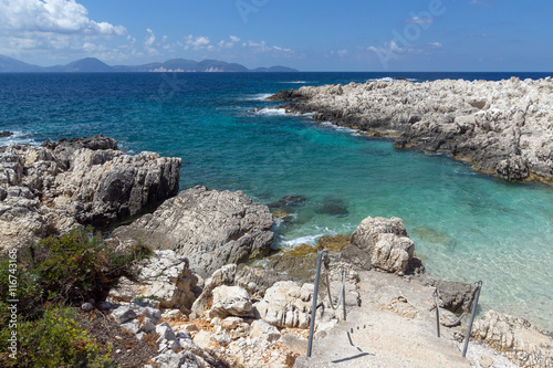 Rocks on Alaties Beach, Kefalonia, Ionian islands, Greece photo