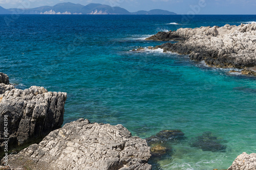 Panorama of Alaties Beach, Kefalonia, Ionian islands, Greece photo