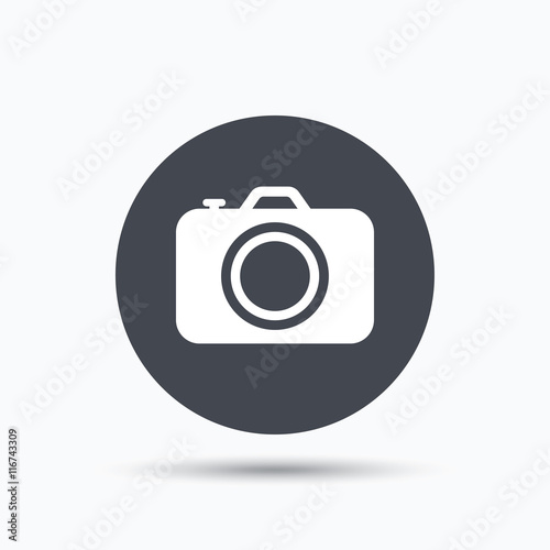 Camera icon. Professional photocamera sign.