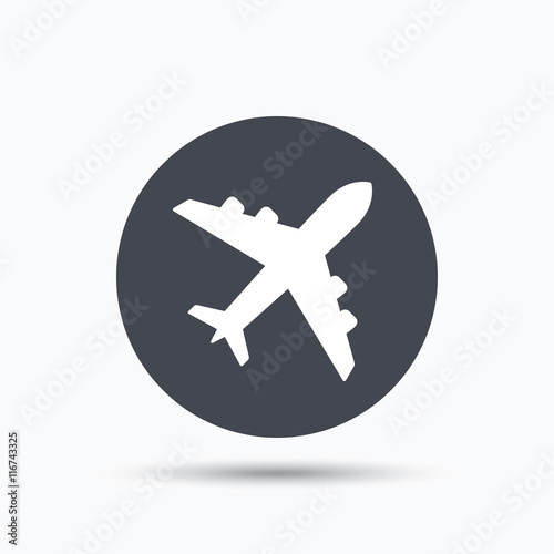 Plane icon. Flight transport sign.