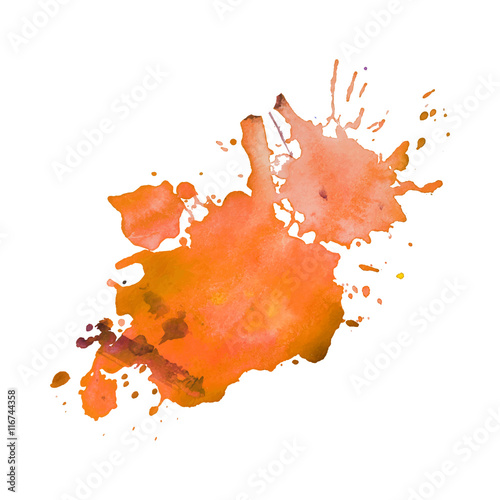 Abstract watercolor stain with splashes multicolor