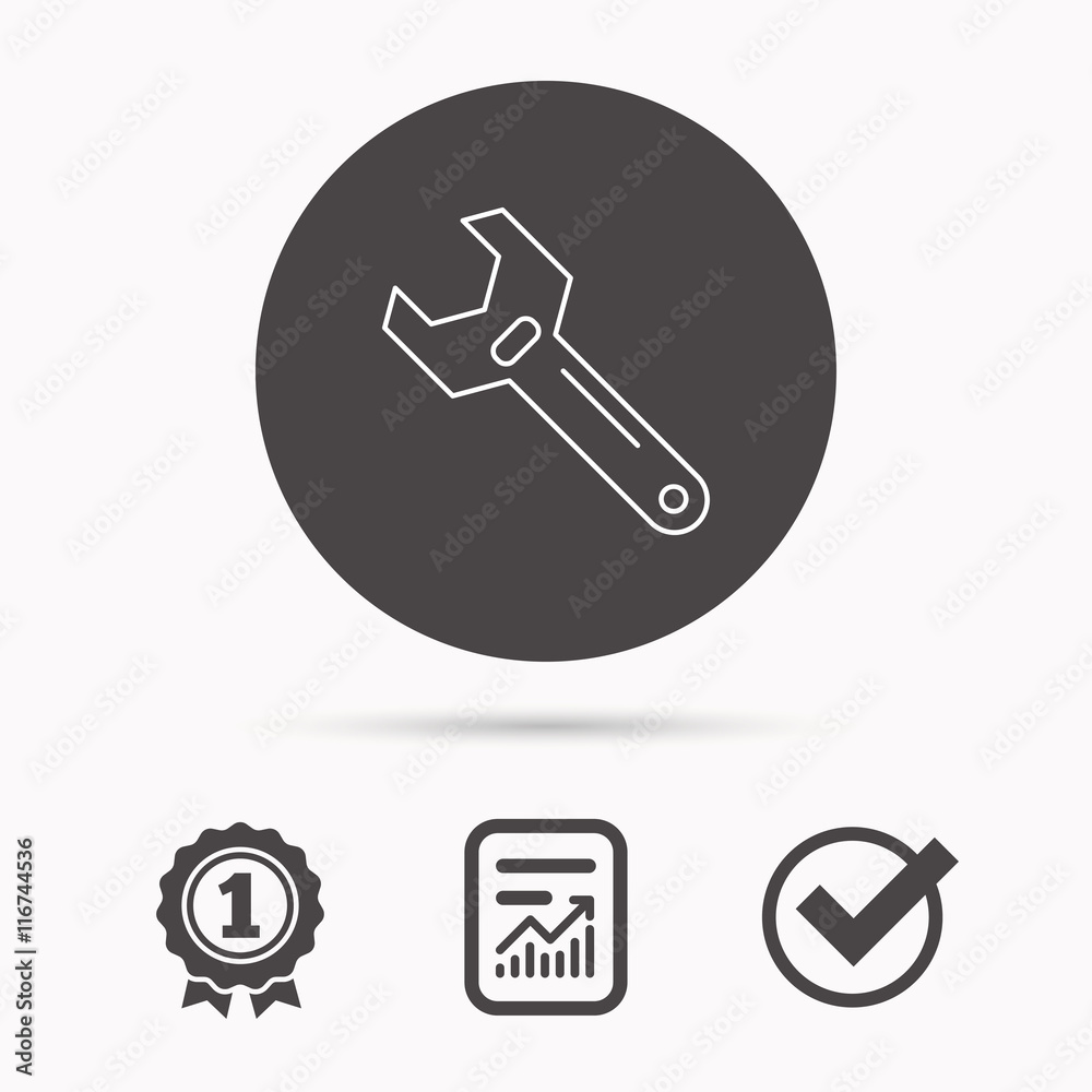 Wrench key icon. Repair tool sign. Wrench key icon. Repair tool sign.