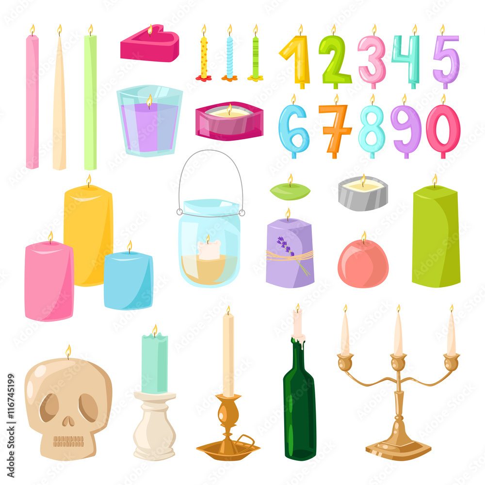 Vector candles icons Vector candles icons