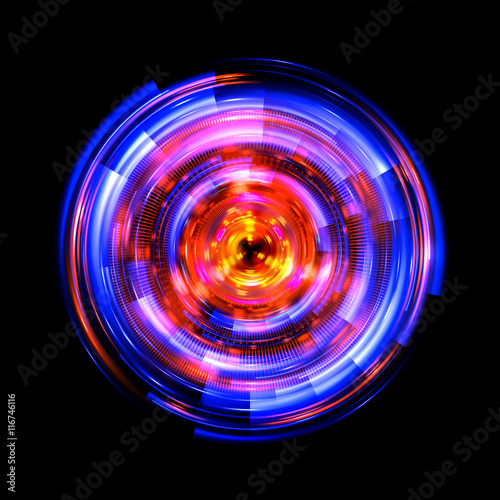 Abstract ring background with luminous swirling backdrop. Glowing spiral. The energy flow tunnel. Shine round frame with light circles light effect. Glowing cover. Space for your message. 