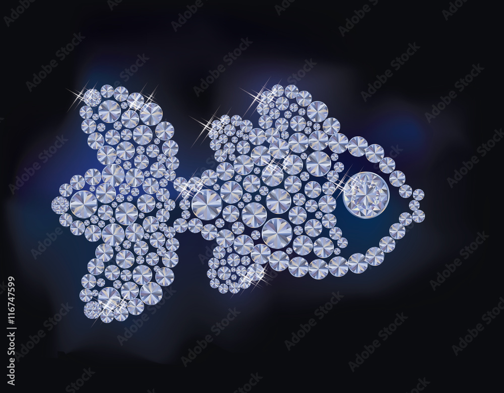 Diamond fish background, vector illustration Diamond fish background, vector illustration
