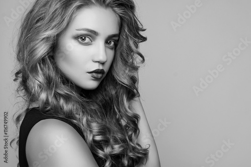 Portrait of beautiful sensual woman with elegant hairstyle. Perf