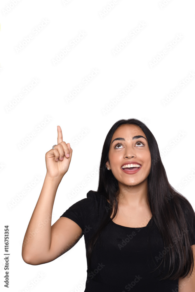 Young woman pointing Young woman pointing
