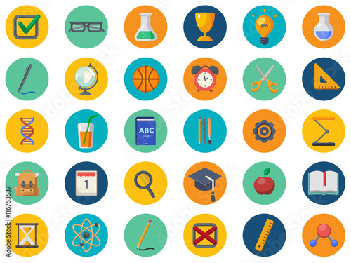 Back to school vector icon set. Concept icons of education and learning. Knowledge sign.
