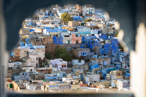 Jodhpur, the Blue City seen from Mehrangarh Fort, Rajasthan, India, Asia